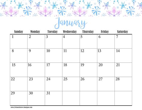 January Calendar Design